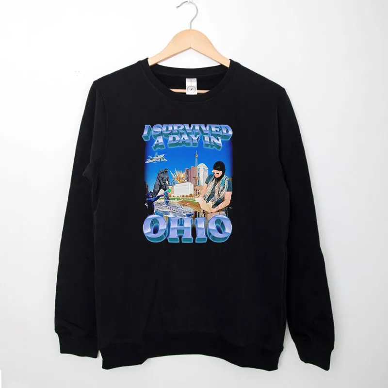 Black Sweatshirt Funny I Survived Ohio Shirt