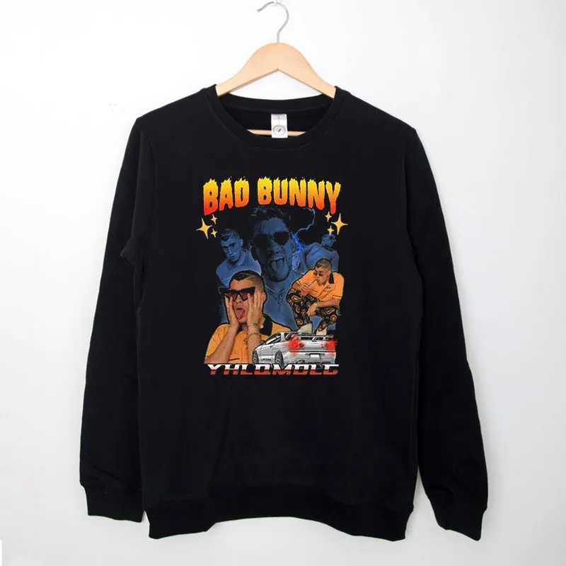 Black Sweatshirt Retro Vintage Bad Bunny Merch Shirt