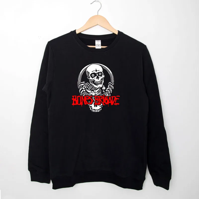 Black Sweatshirt Retro Vintage Bones Brigade Shirt