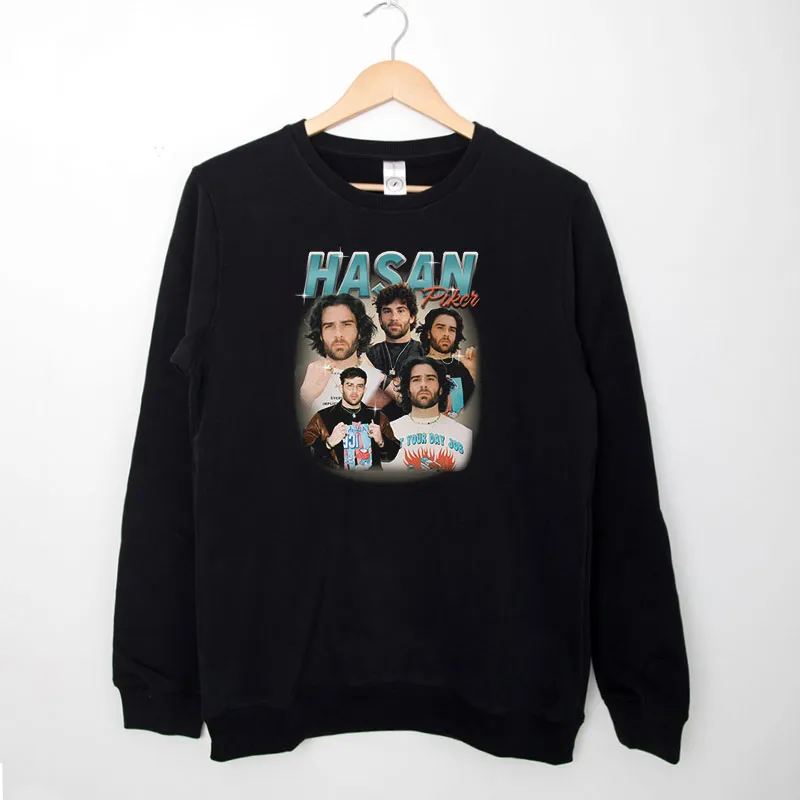 Black Sweatshirt Retro Vintage Hasan Piker Merch Shirt