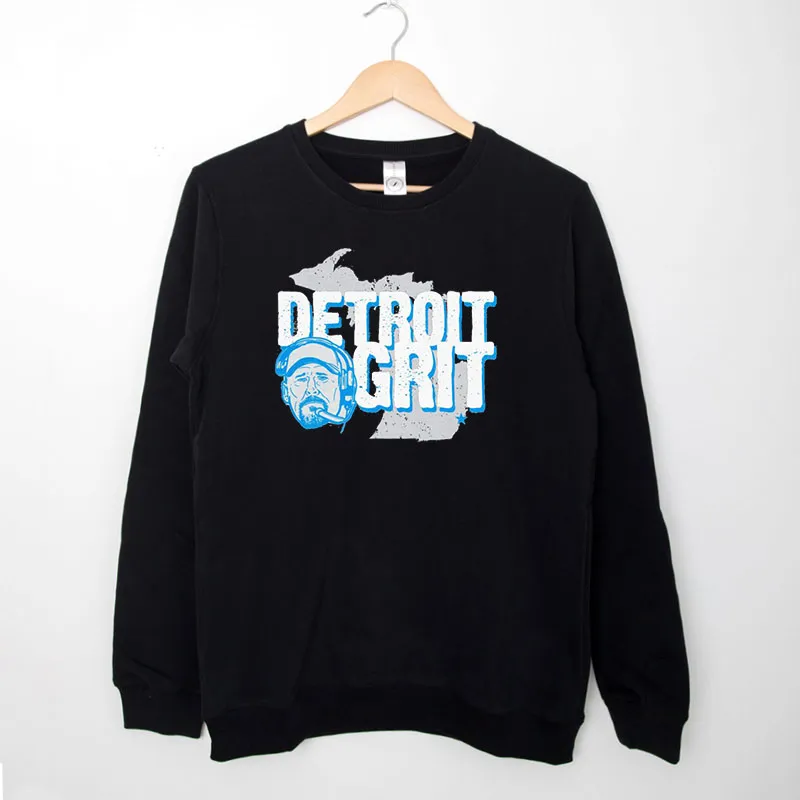 Black Sweatshirt Retro Vintage Lions Detroit Grit Shirt
