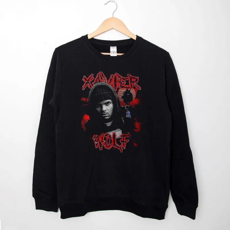 Black Sweatshirt Retro Vintage Rapper Xavier Wulf Merch Shirt