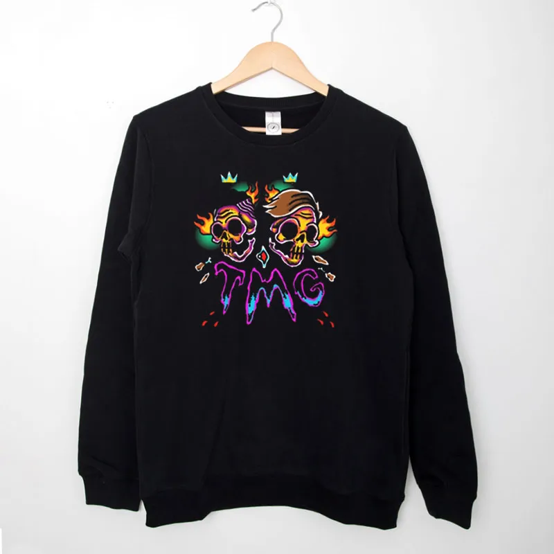 Black Sweatshirt Traditional Skull Bad Omens Tmg Merch Shirt Two Side Print