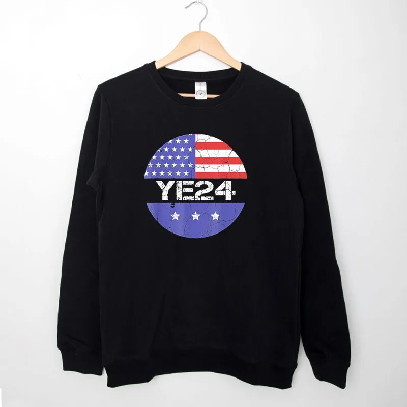 Black Sweatshirt Us Flag Kanye West Ye24 Merch Shirt