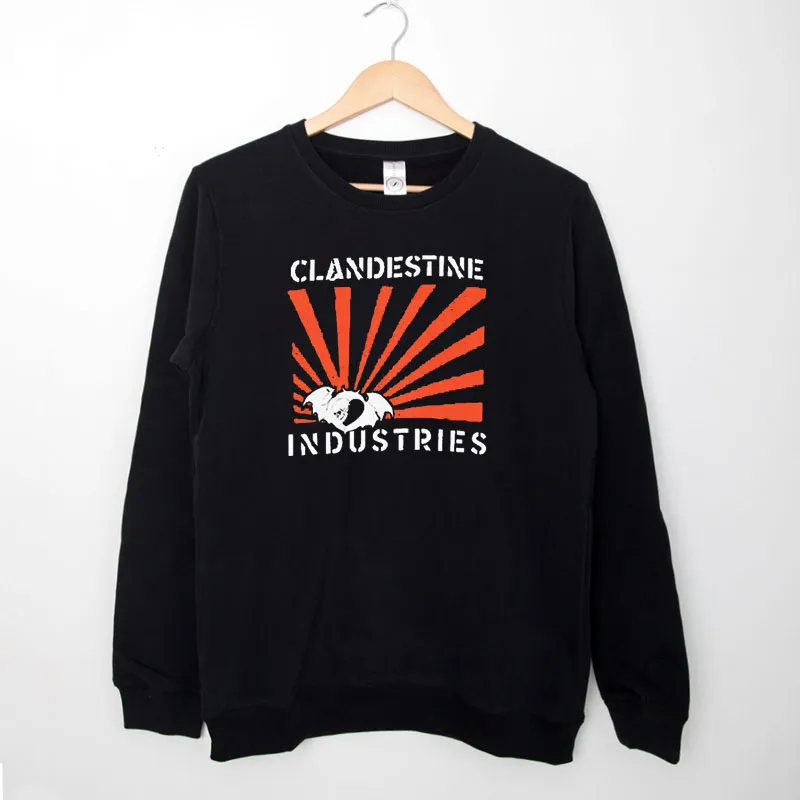 Black Sweatshirt Vintage Inspired Clandestine Industries Shirt