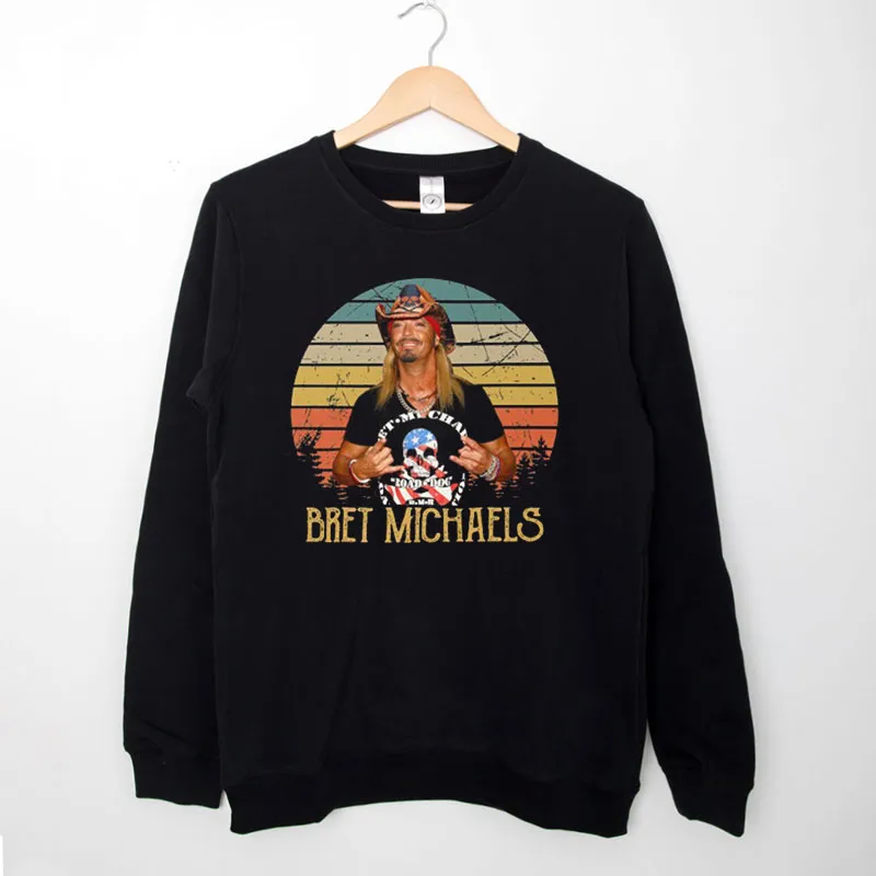 Black Sweatshirt Vintage Road Dog Cool Bret Michaels Shirt