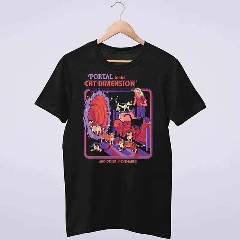 Funny Halloween Portal To The Cat Dimension T Shirt
