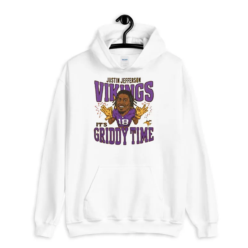 White Hoodie Justin Jefferson Minnesota Vikings Griddy Shirt