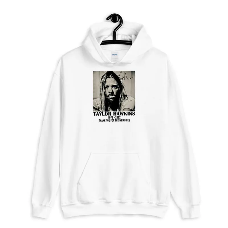 White Hoodie Thank You For The Memories Foo Fighter Band Taylor Hawkins Merch Shirt