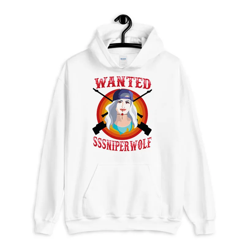 White Hoodie Wanted For Too Cute Sssniperwolf Merch Shirt