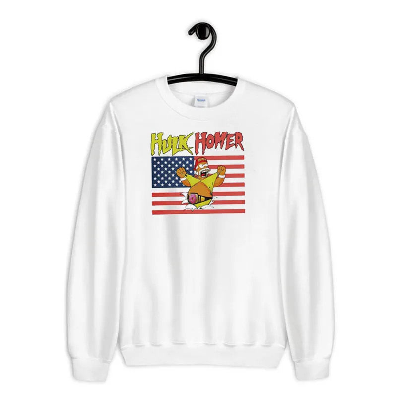 White Sweatshirt Funny The Simps Homer Hulk Shirt