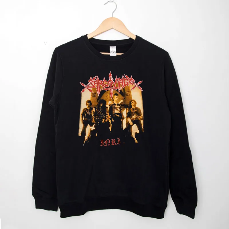 Black Sweatshirt Thrash Death Metal Inri Sarcofago Shirt