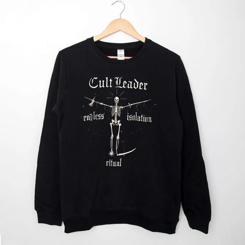 Black Sweatshirt Vintage Inspired Skeleton Cult Leader Shirt