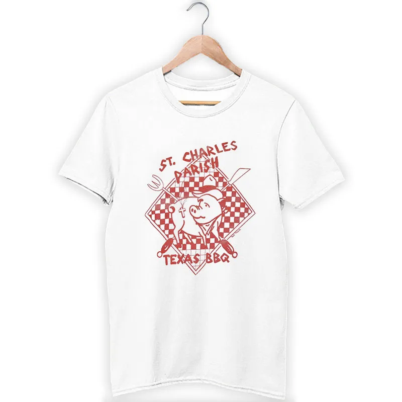 80s St Charles Parish Louisiana Texas Pork Bbq Ringer T Shirt