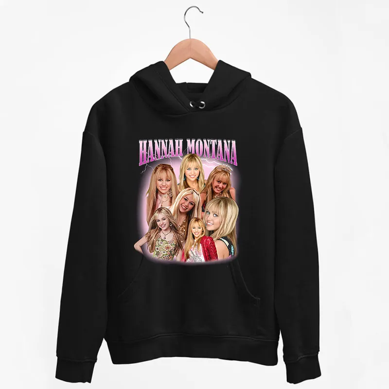 Black Hoodie 90s Vintage Hannah Montana Merch T Shirt