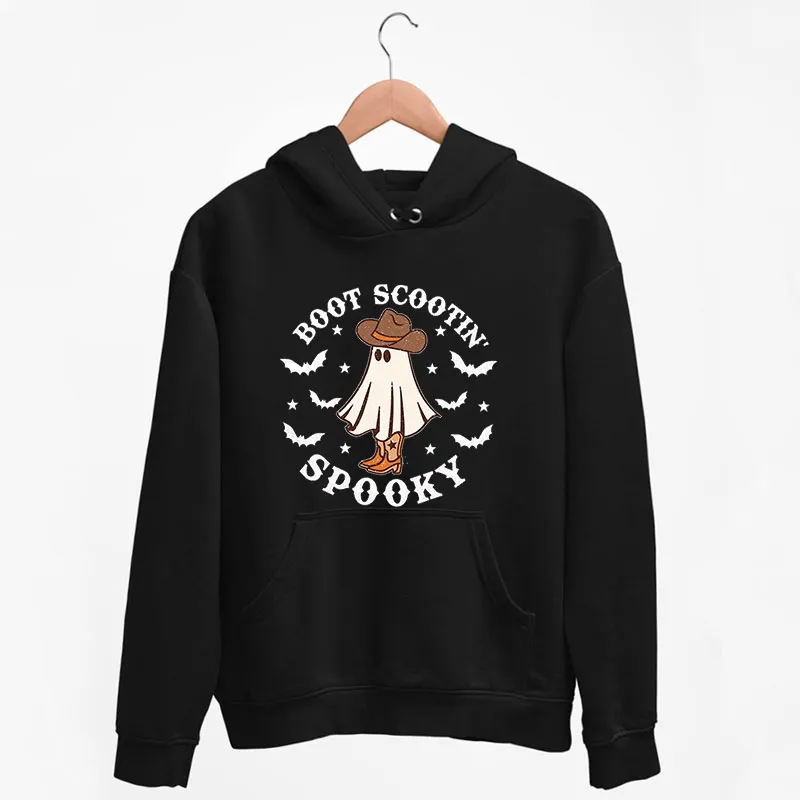 Black Hoodie Cowboy Ghost Boot Scootin Spooky Shirt
