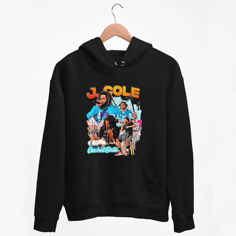 Black Hoodie Retro Crooked Smile J Cole Sweatshirt