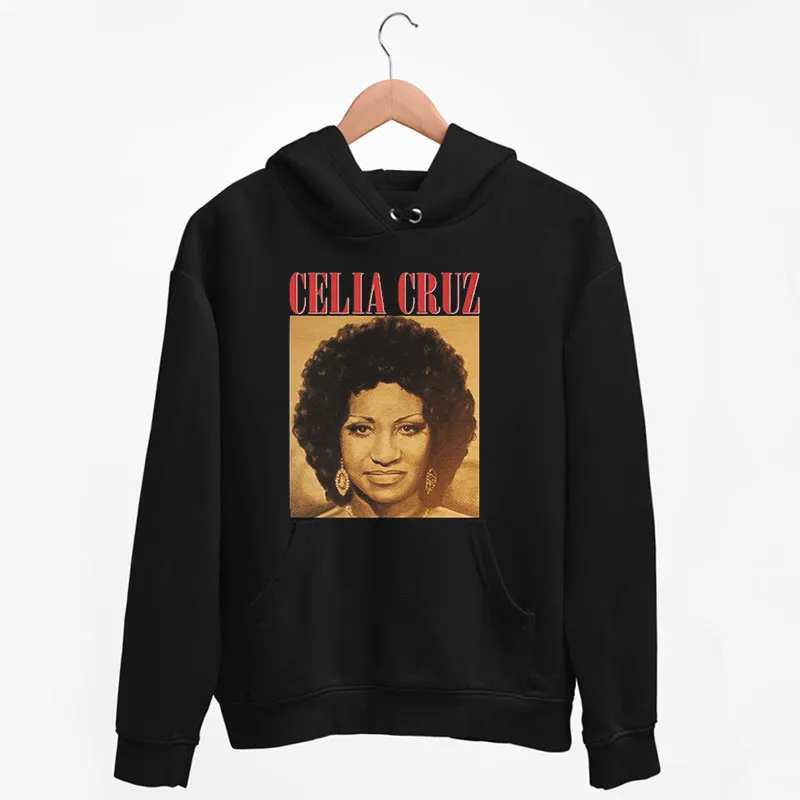 Black Hoodie Retro Vintage Rip Celia Cruz Shirt