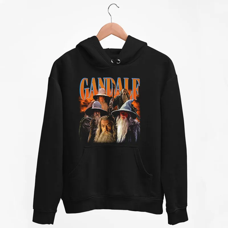 Black Hoodie Retro Vintage The Hobbit Gandalf T Shirt