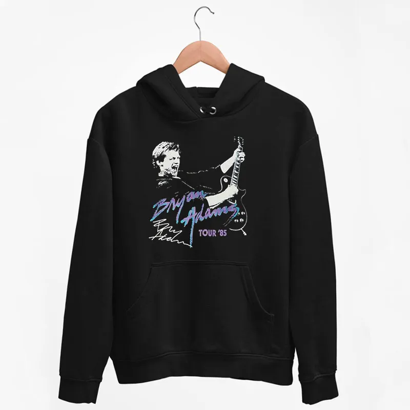 Black Hoodie Vintage 85 Tour Bryan Adams T Shirt