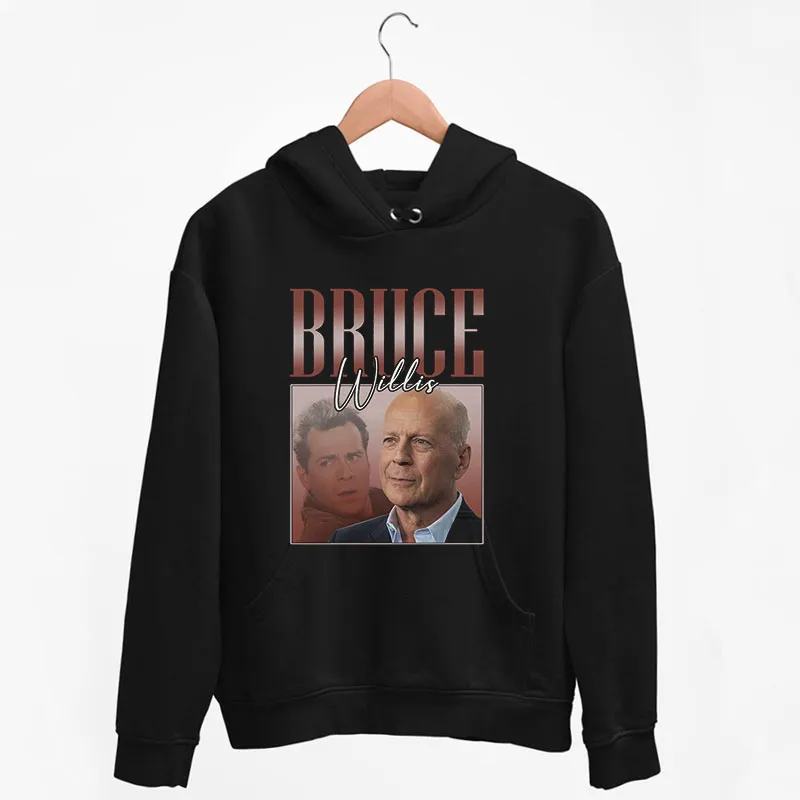 Black Hoodie Vintage Inspired Bruce Willis Shirt