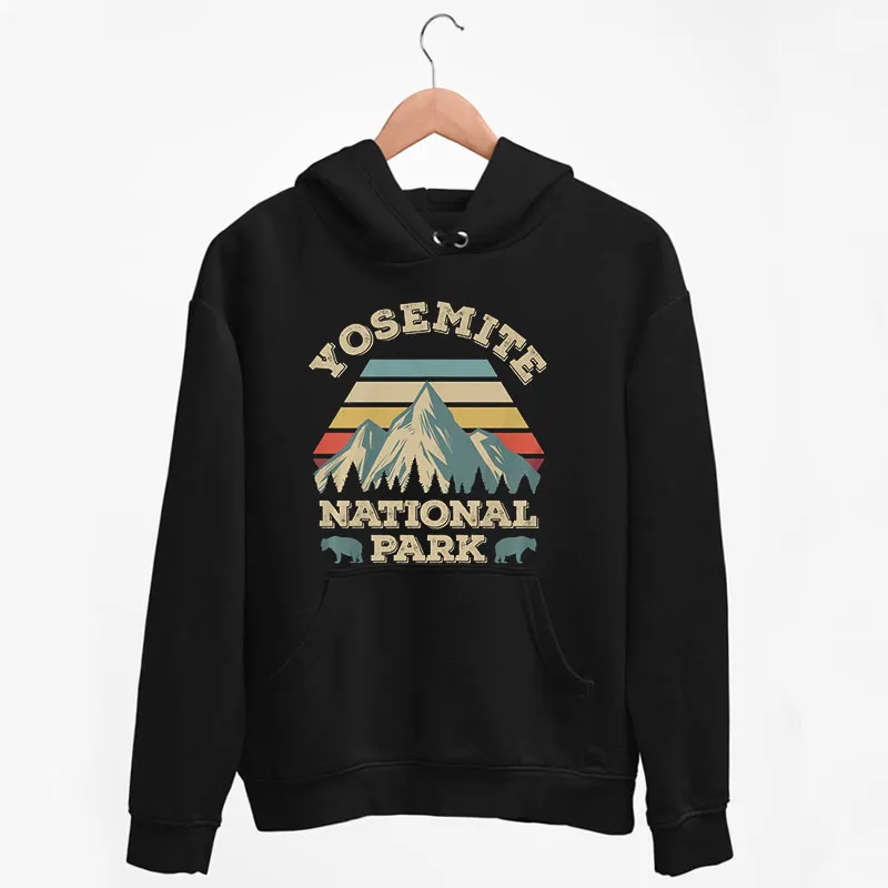Black Hoodie Vintage Inspired Yosemite National Park Shirt