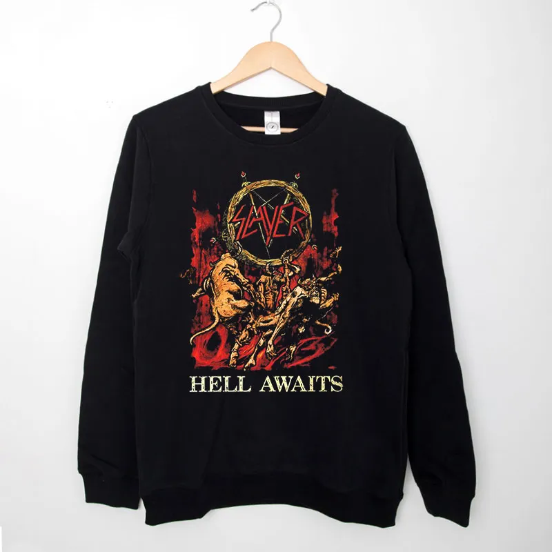 Black Sweatshirt 35th Anniversary Slayer Hell Awaits Shirt