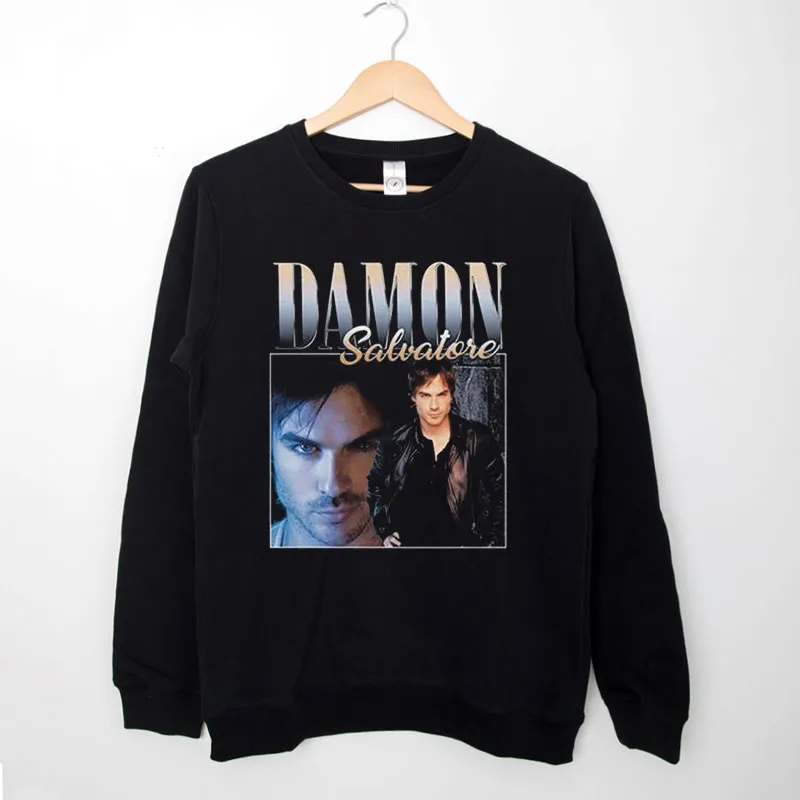 Black Sweatshirt 90s Vintage Damon Salvatore The Vampire Diaries Shirt