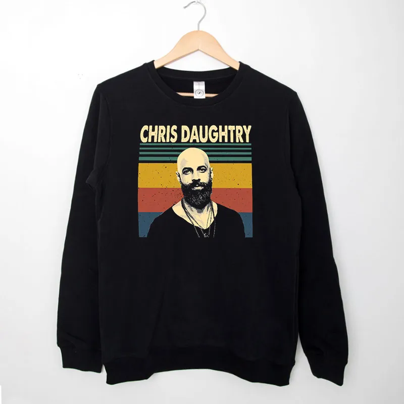 Black Sweatshirt Retro Vintage Chris Daughtry T Shirts