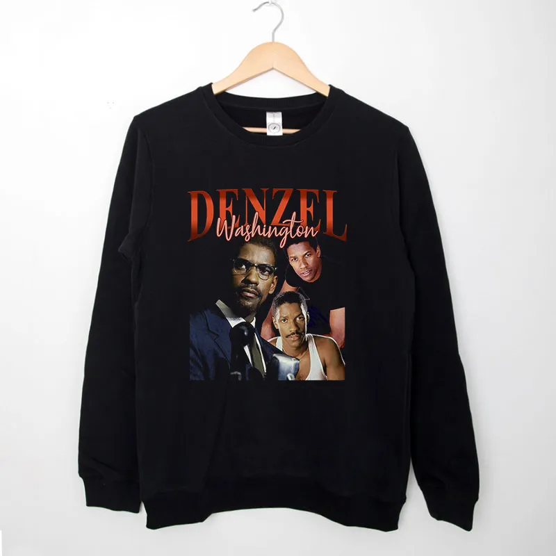 Black Sweatshirt Retro Vintage Denzel Washington Shirt