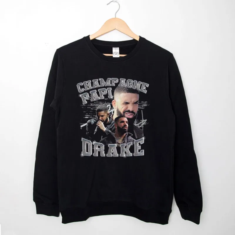 Black Sweatshirt Retro Vintage Drake Champaign Papi Shirt