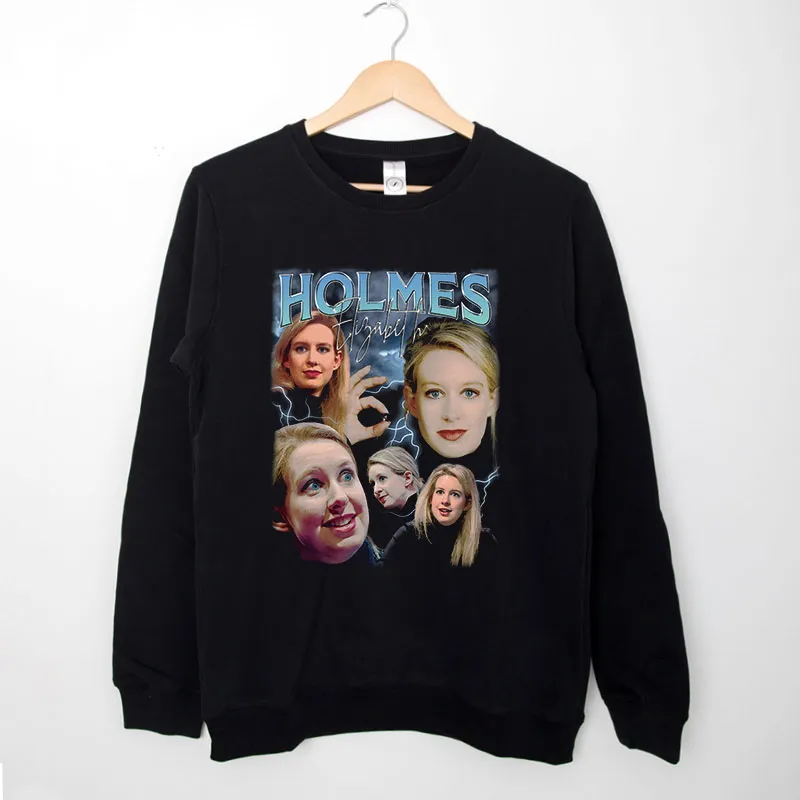 Black Sweatshirt Retro Vintage Elizabeth Holmes Sweatshirt