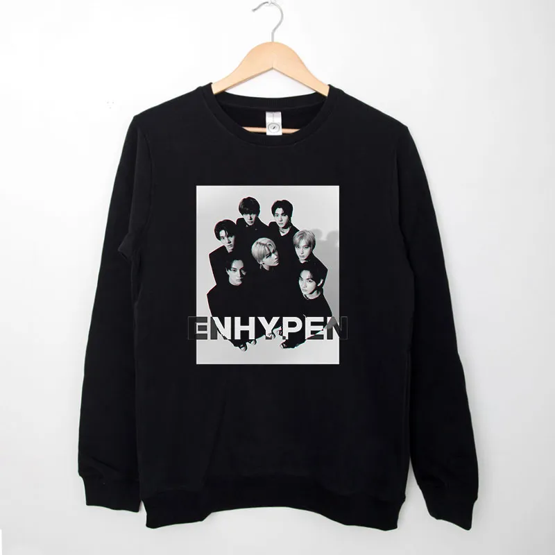 Black Sweatshirt Retro Vintage Kpop Enhypen Hoodie