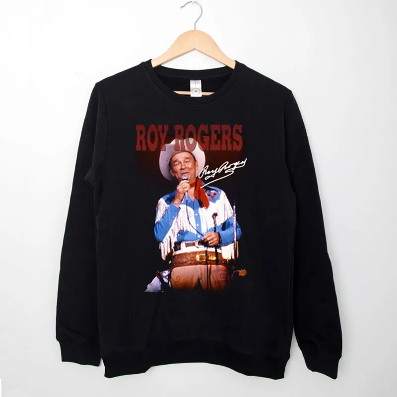 Black Sweatshirt Retro Vintage Roy Rogers Shirt