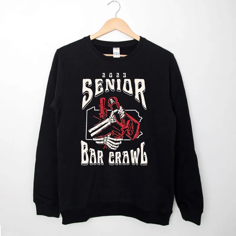 Black Sweatshirt Retro Vintage Senior Bar Crawl Shirts