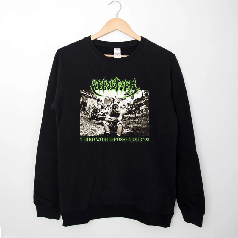 Black Sweatshirt Third World Posse Tour 92 Sepultura Hoodie