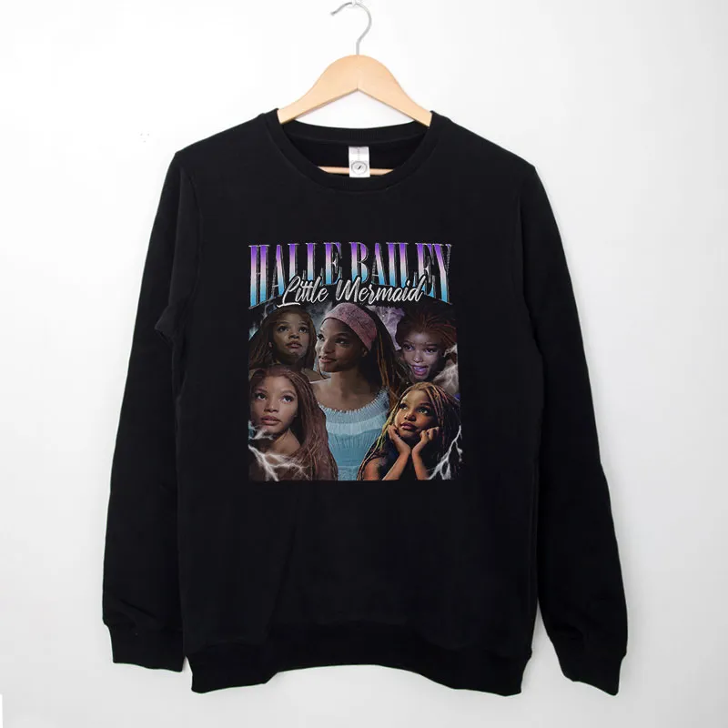 Black Sweatshirt Vintage Halle Bailey The Little Mermaid Shirt