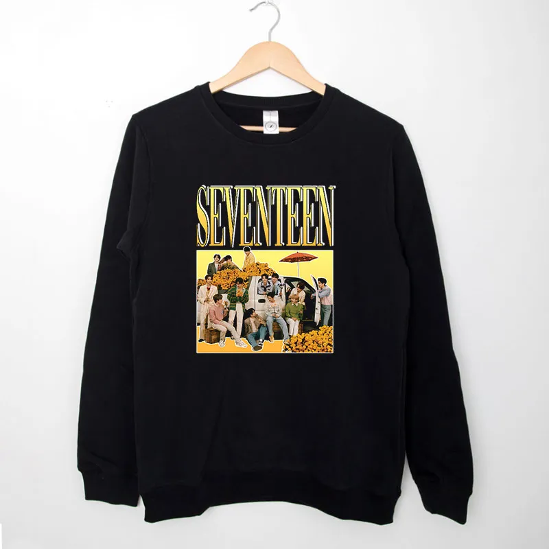Black Sweatshirt Vintage Inspired Kpop Merch Seventeen Hoodie