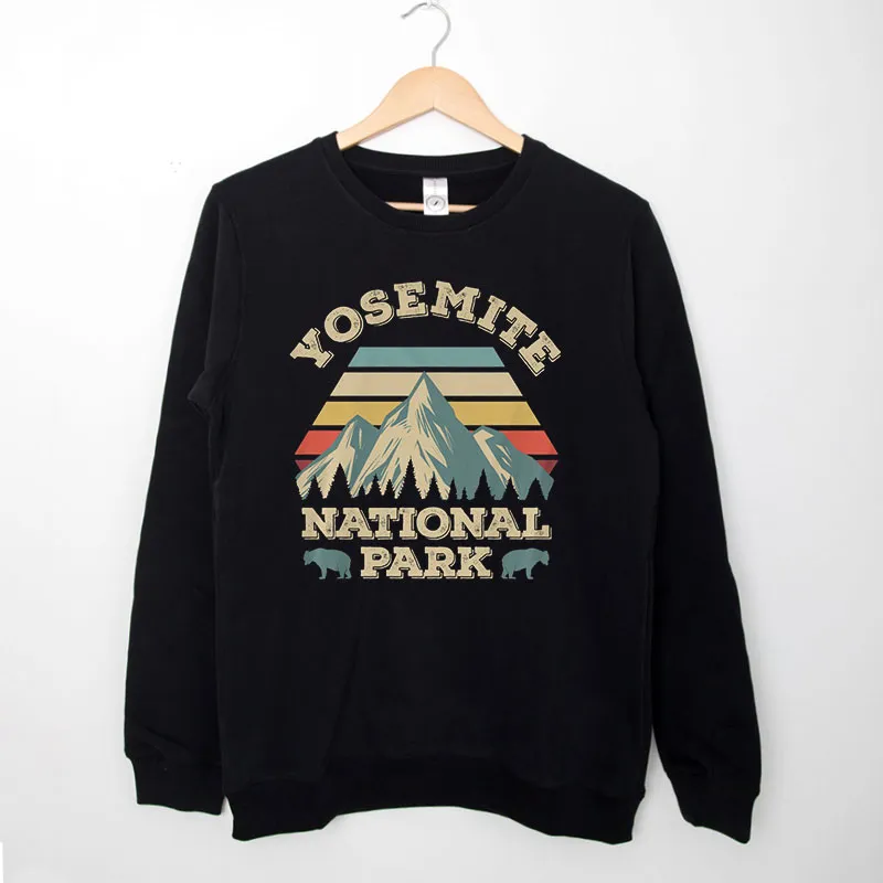 Black Sweatshirt Vintage Inspired Yosemite National Park Shirt