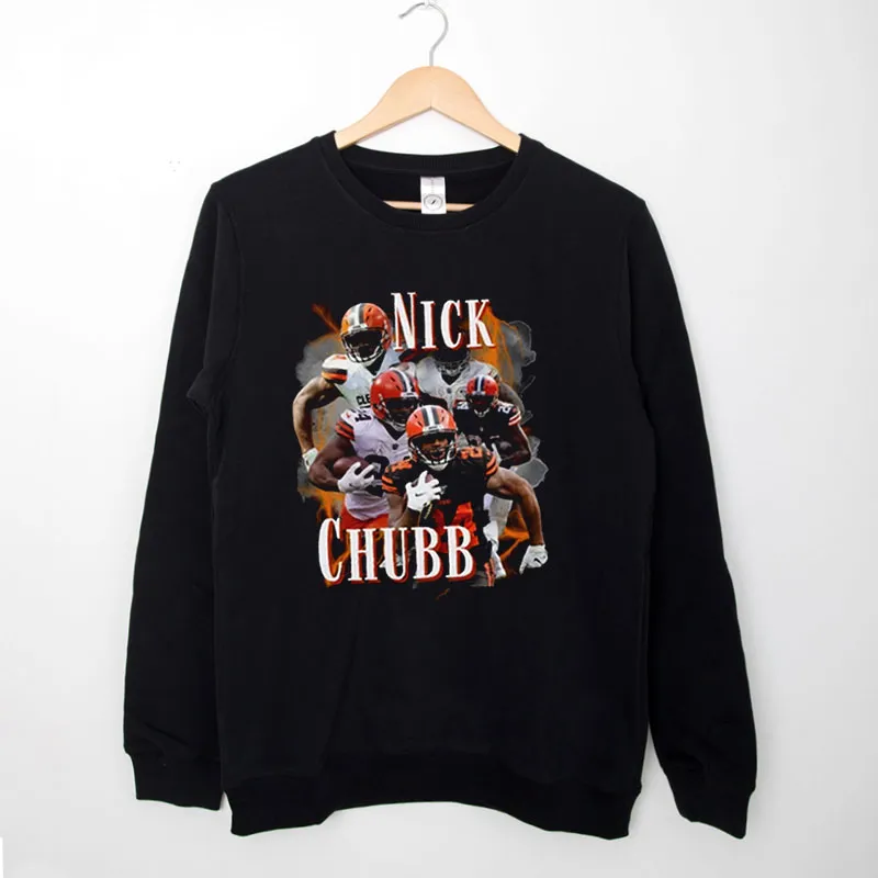 Black Sweatshirt Vintage Nfl Nick Chubb Cleveland Browns Shirt
