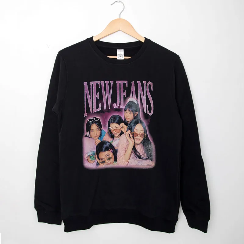 Black Sweatshirt Vintage Newjeans Band Girl Kpop Merch Sweatshirt