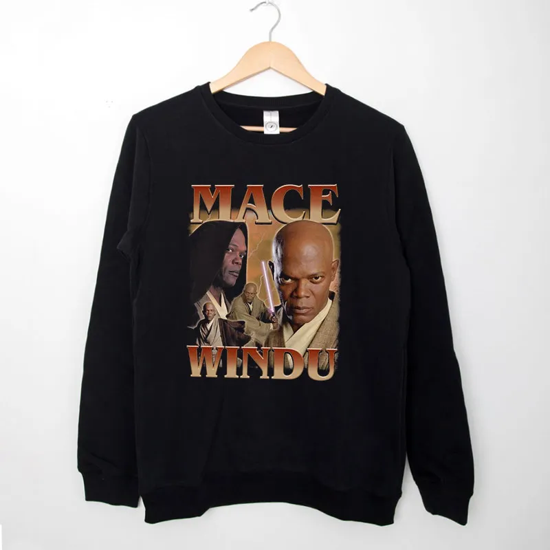 Black Sweatshirt Vintage Star Wars Mace Windu Sweatshirt