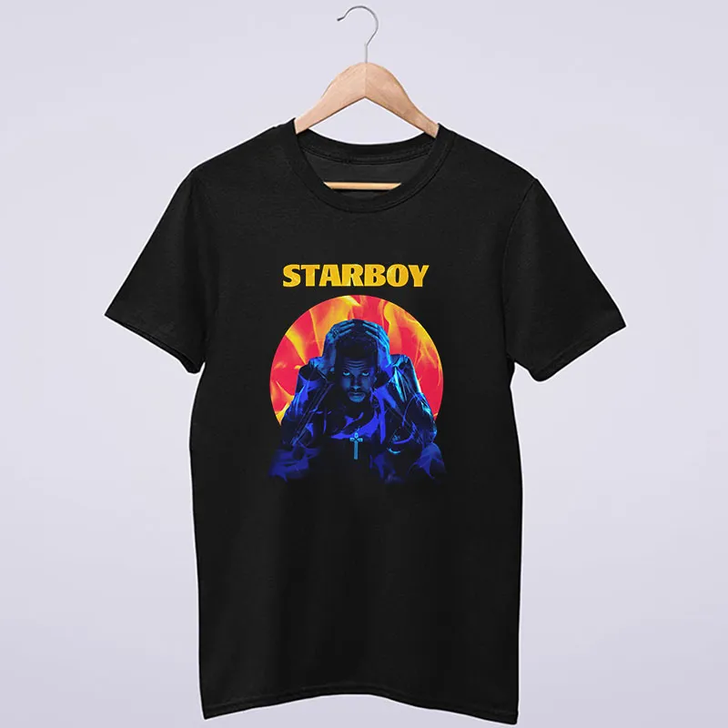 Black T Shirt 90s Vintage The Weeknd Starboy Hoodie