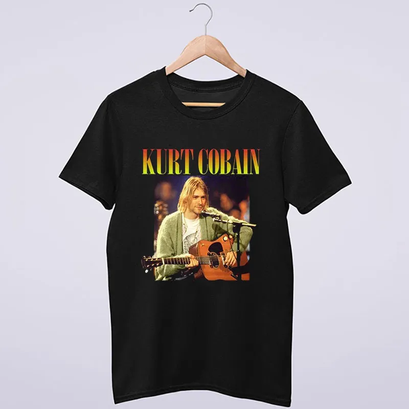 Black T Shirt Retro Vintage Guitarist Kurt Cobain Hoodie
