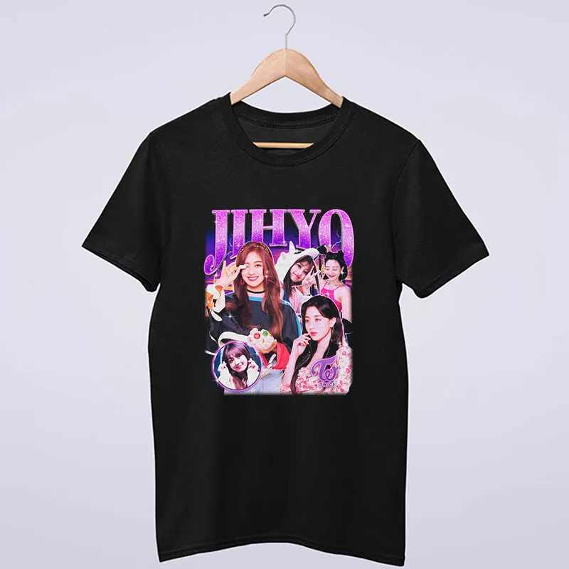 Black T Shirt Retro Vintage Twice Jihyo Kpop Merch T Shirt