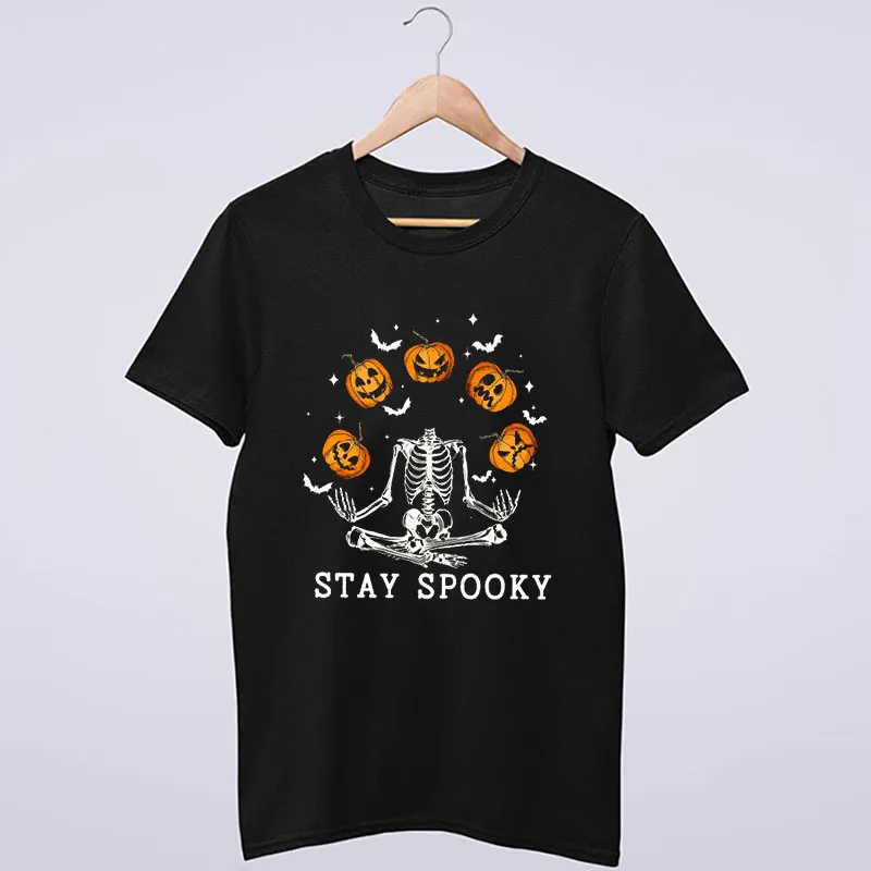 Black T Shirt Spooky Season Skeleton Pumpkin Halloween Sweatshirt