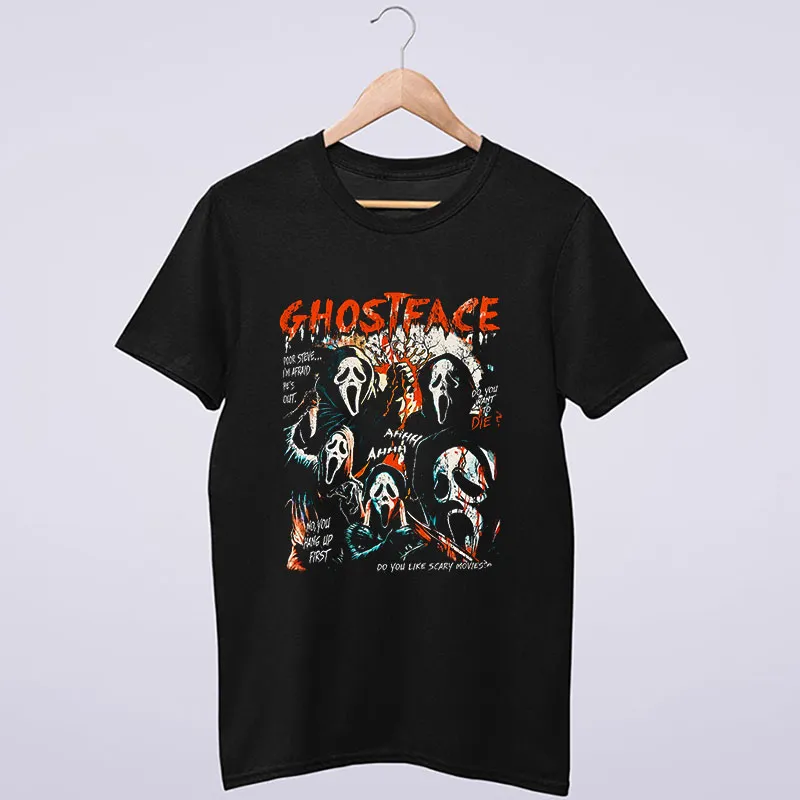 Black T Shirt Vintage Horror Scream Ghostface Sweatshirt