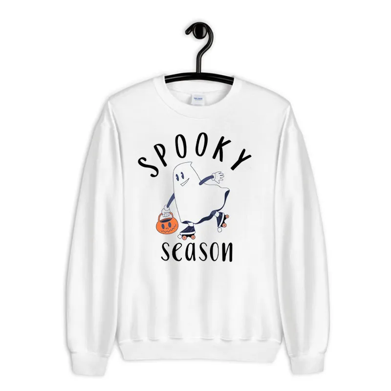 Funny Ghost Skateboarding Spooky Season Sweatshirt