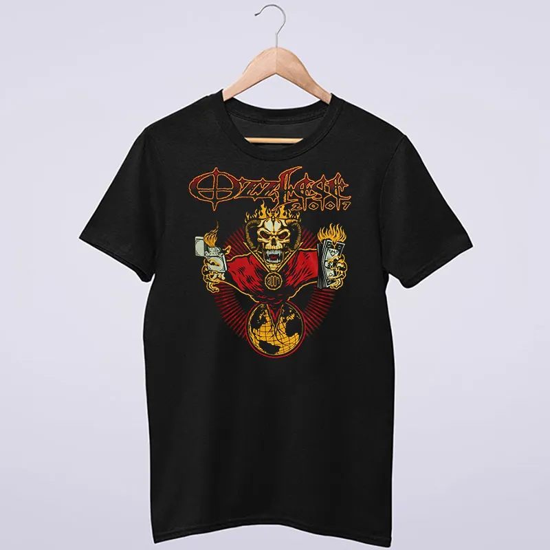 Retro Skull Money To Burn Ozzfest T Shirt