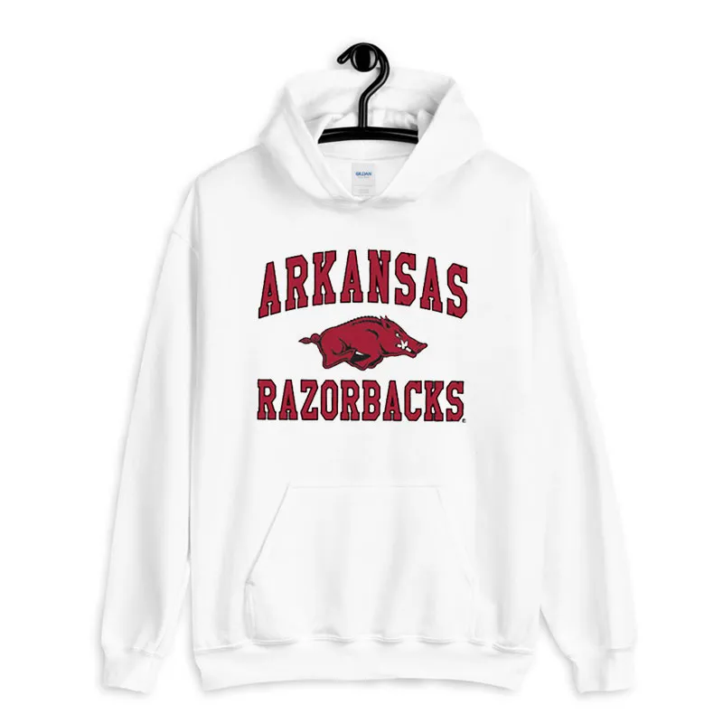 White Hoodie College University Arkansas Razorback Sweatshirt